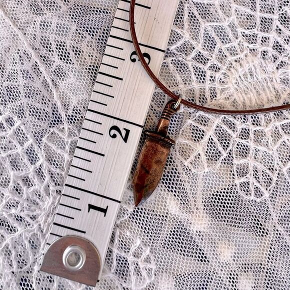 Vintage Copper Dagger Pendant Necklace Unisex - Picture 7 of 8